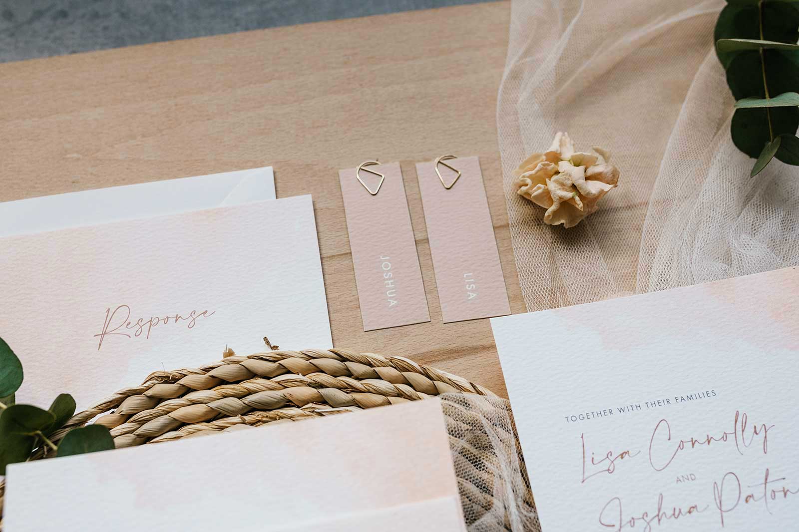 nude wedding place name cards