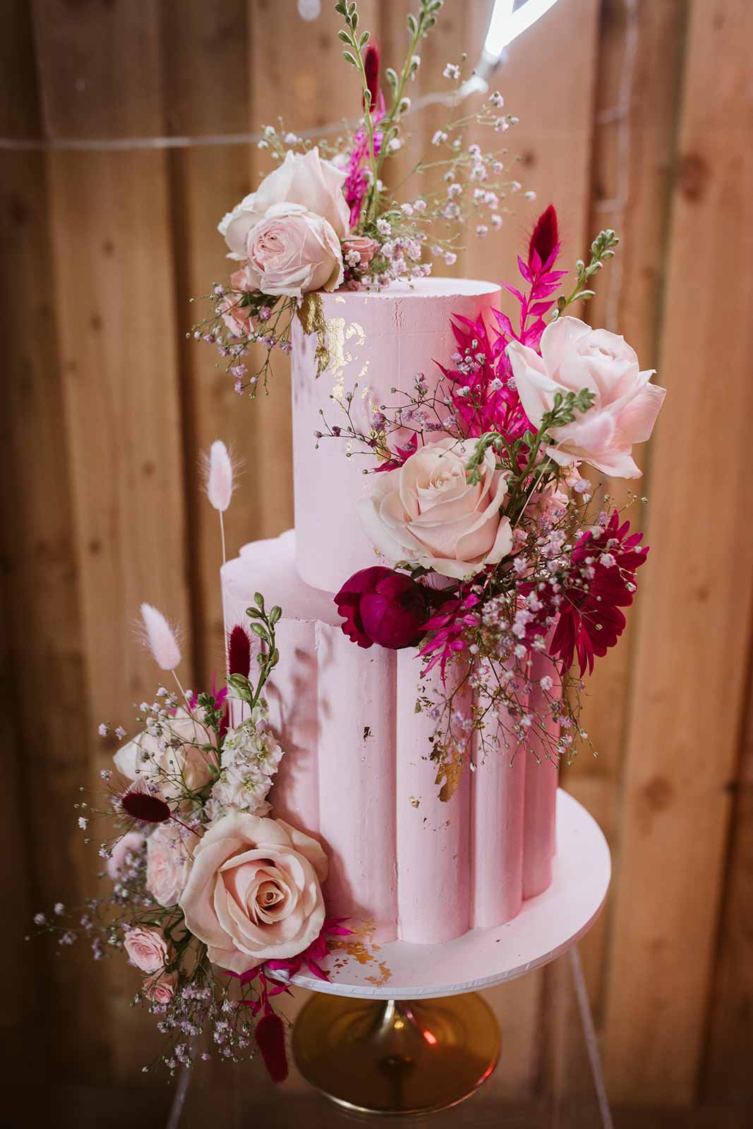 luxury punk floral wedding cake