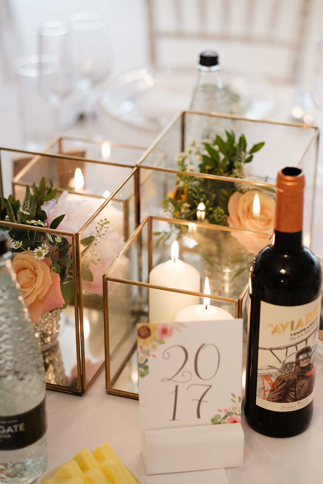floral wedding table centrepiece
