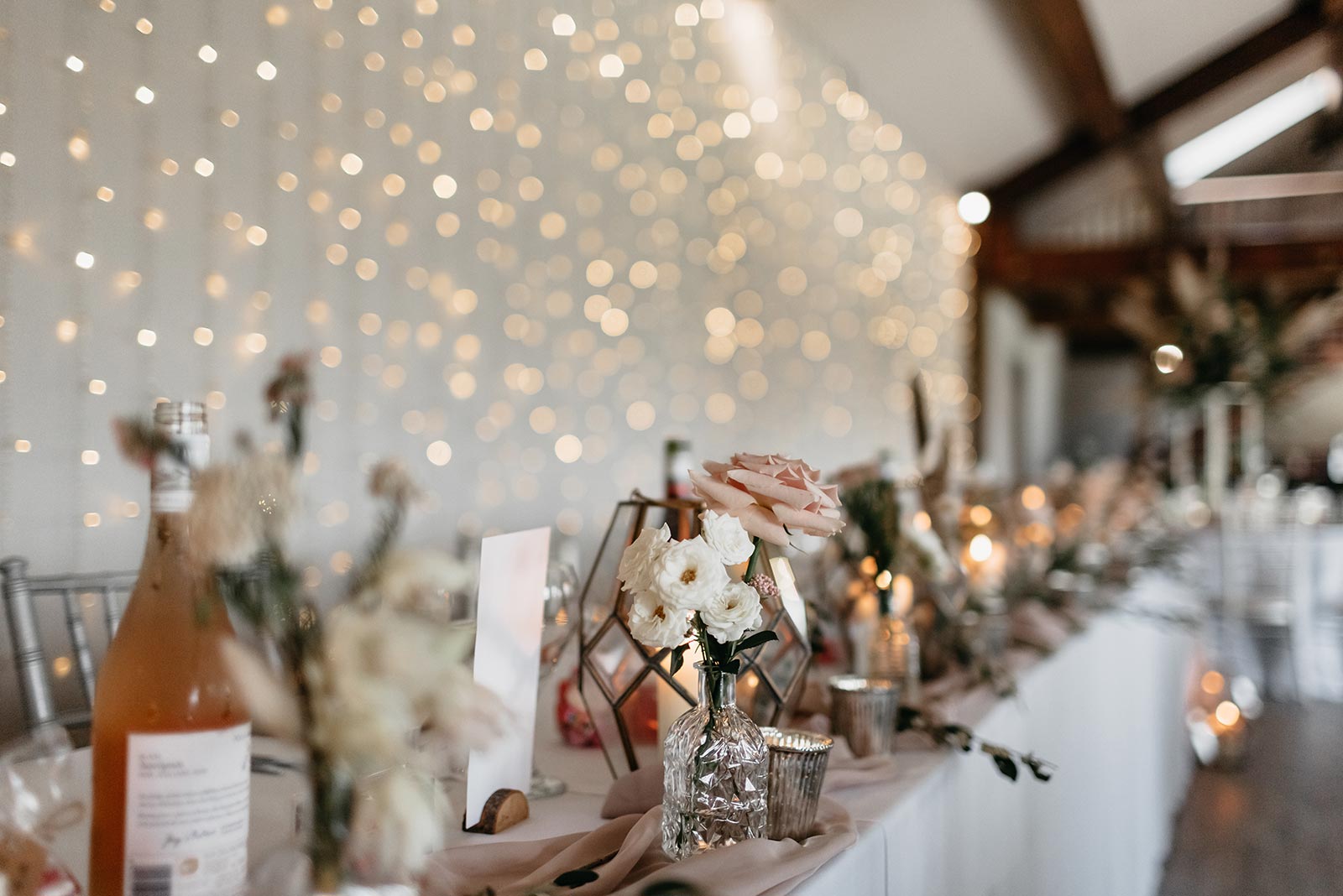 modern elegant wedding top table
