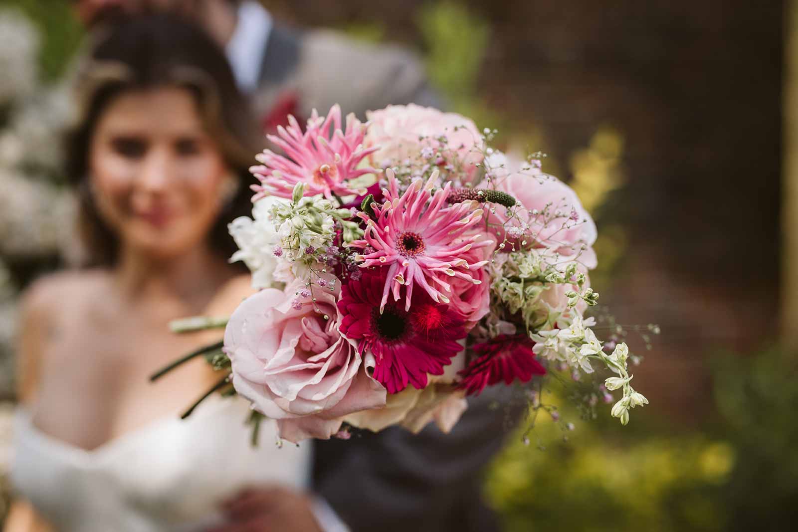 luxury pink wedding flowers